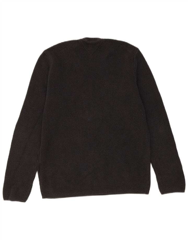 TOMMY HILFIGER Mens Crew Neck Jumper Sweater Small Navy Blue Cotton