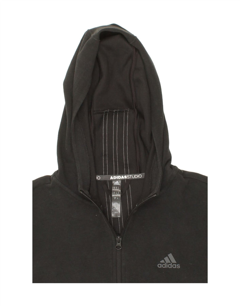 ADIDAS Mens Aeroready Zip Hoodie Sweater Small Black Cotton Vintage Adidas and Second-Hand Adidas from Messina Hembry 