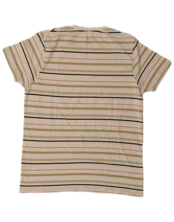 Lee Womens T-Shirt Top UK 18 XL White Striped Cotton