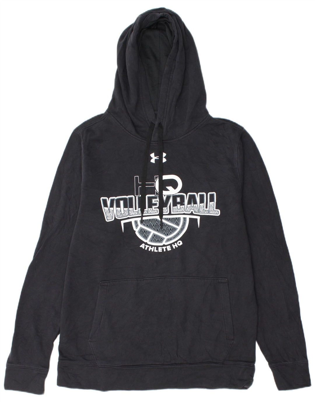 Under Armour Mens Graphic Hoodie Jumper Small Black Cotton