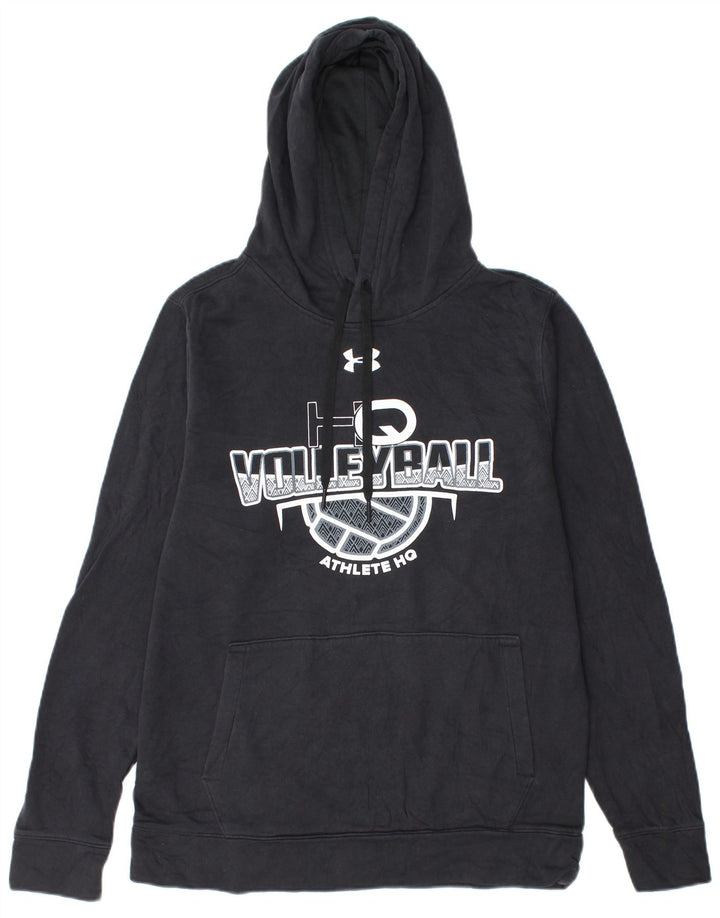 Under Armour Mens Graphic Hoodie Jumper Small Black Cotton