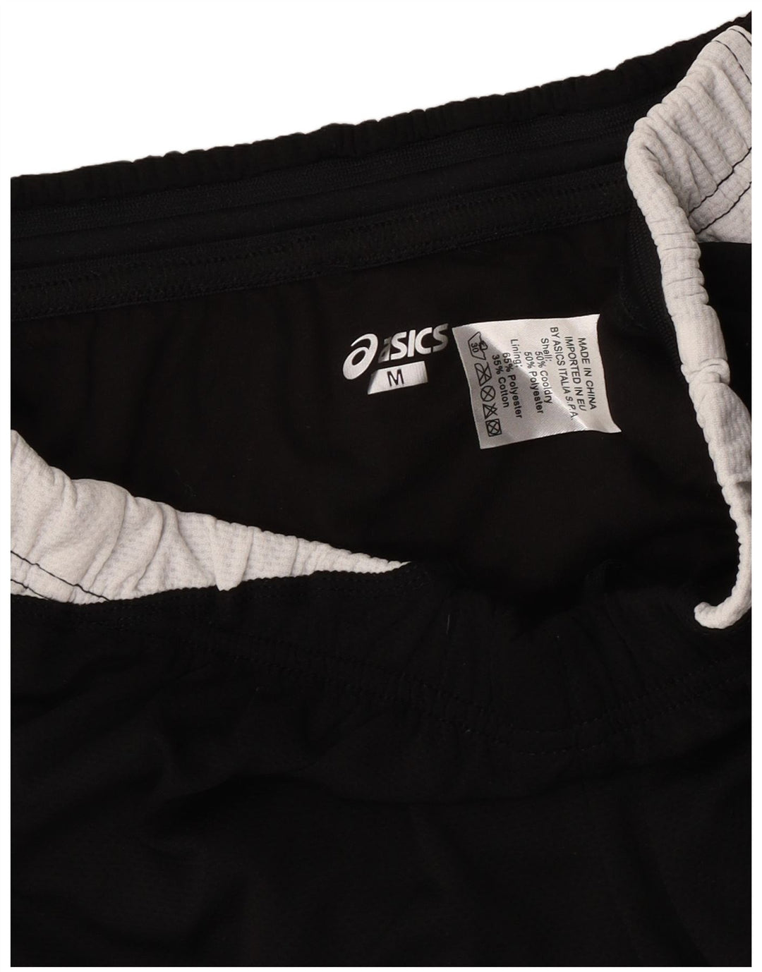 Asics Womens Sport Shorts UK 12 Medium  Black Colourblock Cotton