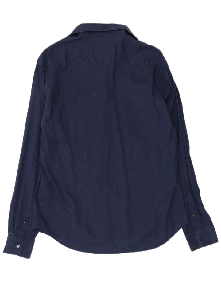 Mossimo Mens Slim Fit Shirt Large Navy Blue Linen