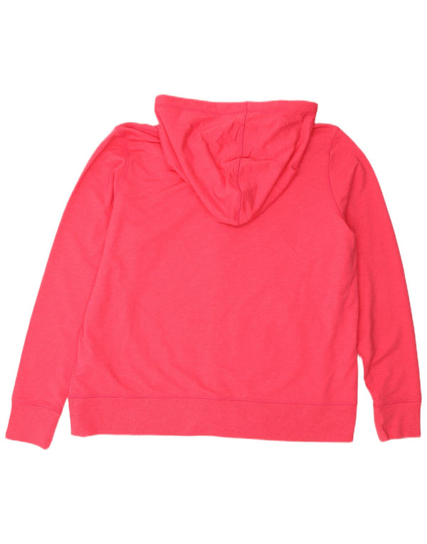 Marks & Spencer Womens Zip Hoodie Sweater UK 22 3XL Pink Cotton