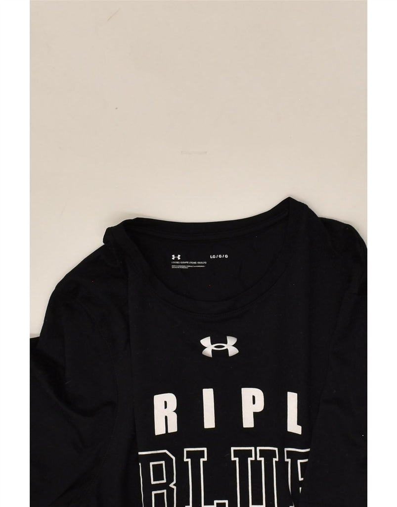 UNDER ARMOUR Mens Graphic T-Shirt Top Large Black | Vintage Under Armour | Thrift | Second-Hand Under Armour | Used Clothing | Messina Hembry 