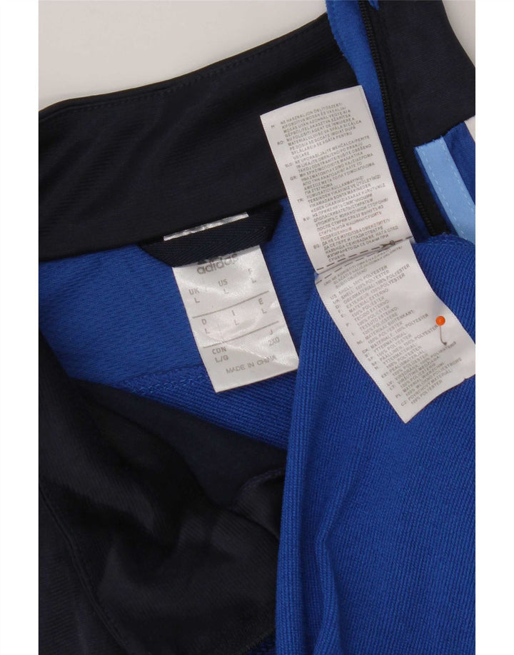 Adidas Mens Climacool Graphic Pullover Tracksuit Top Large Blue Colourblock