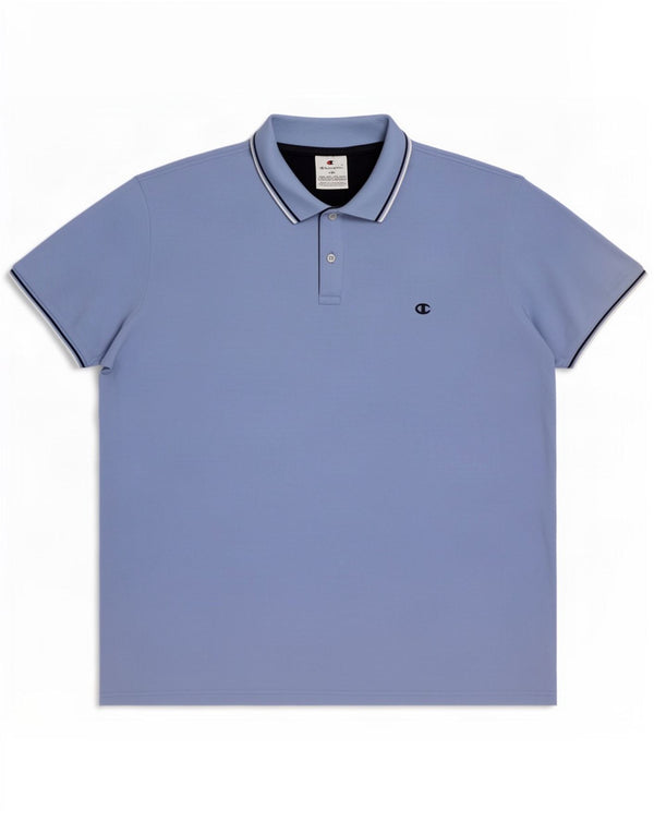Champion Mens Polo Shirt 2XL Blue Striped