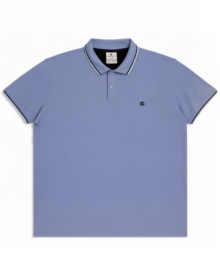 Champion Mens Polo Shirt 2XL Blue Striped