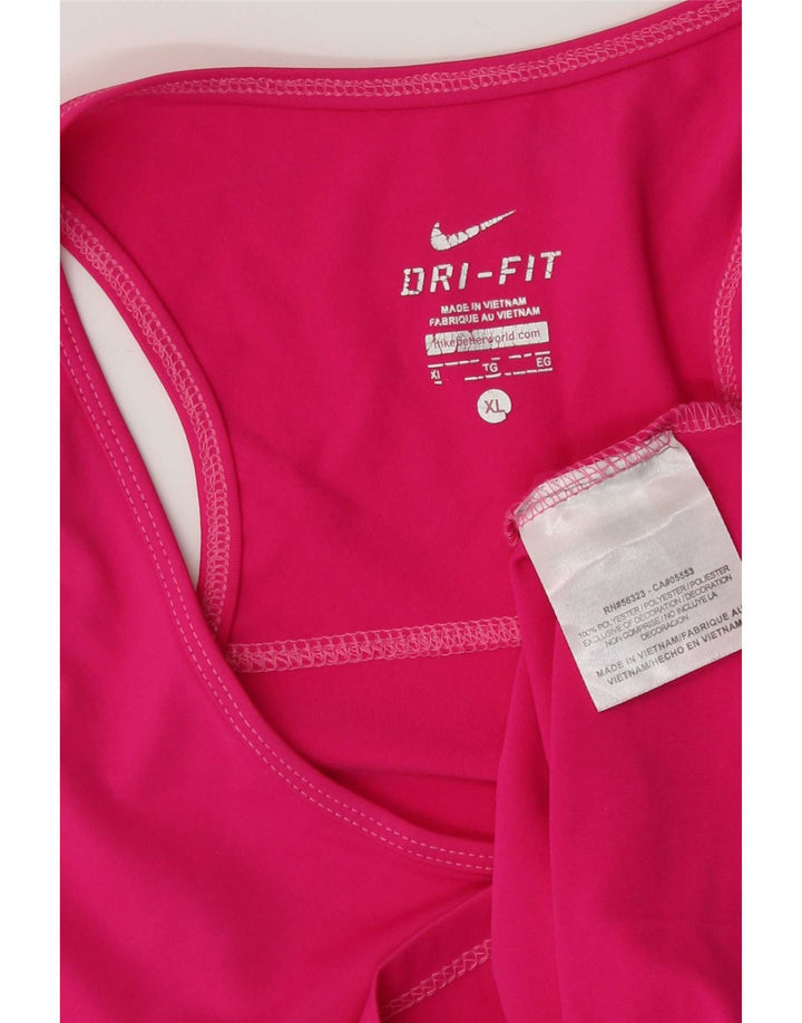 Nike Womens Dri Fit Vest Top UK 18 XL Pink Polyester