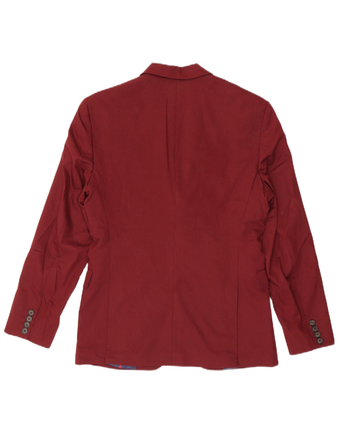 Zara Mens 2 Button Blazer Jacket EU 46 Small Burgundy Viscose