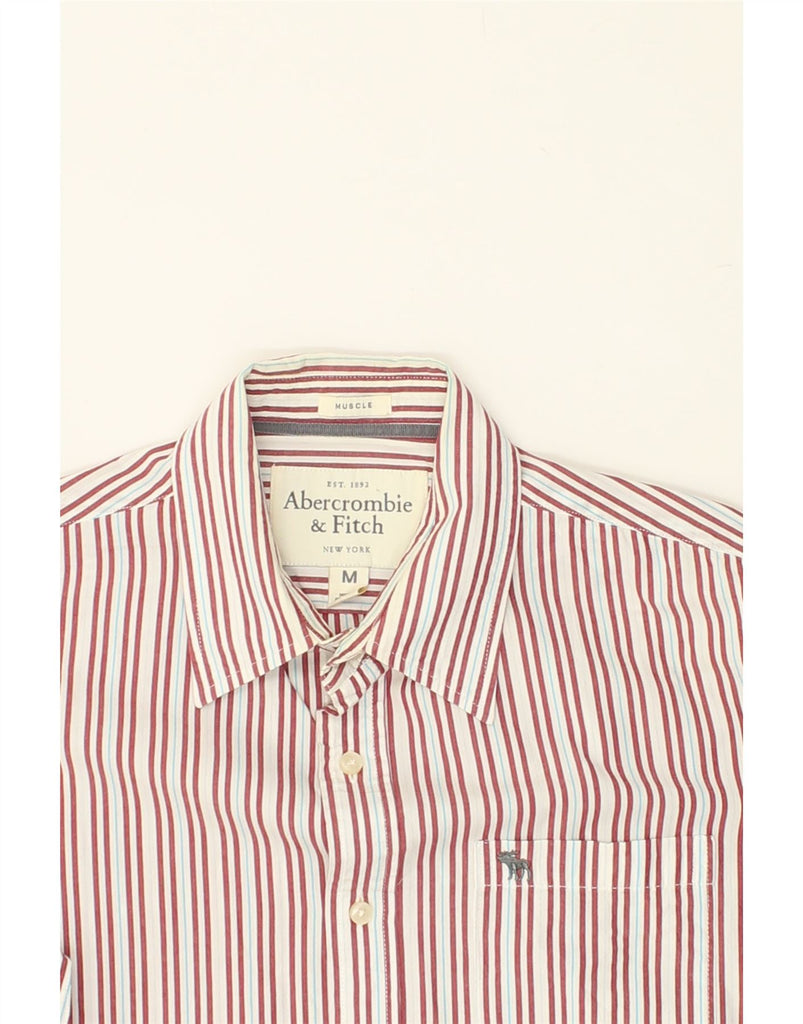 ABERCROMBIE & FITCH Mens Muscle Shirt Medium Red Striped Cotton | Vintage Abercrombie & Fitch | Thrift | Second-Hand Abercrombie & Fitch | Used Clothing | Messina Hembry 