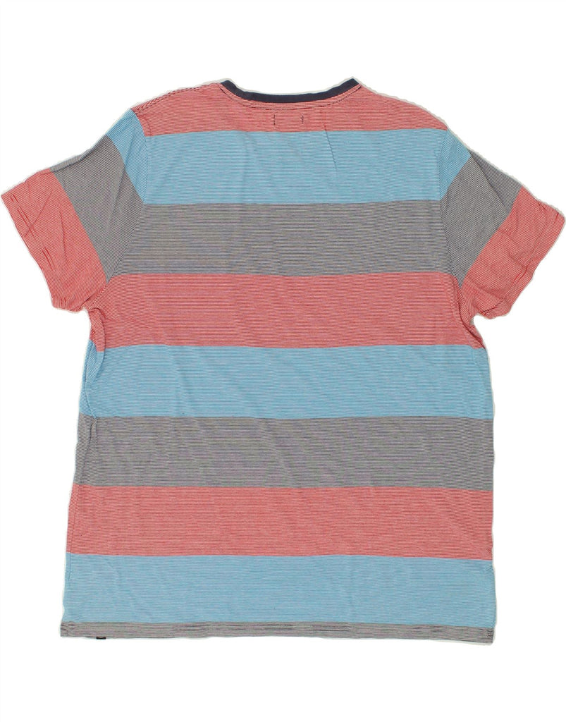ANIMAL Mens T-Shirt Top 2XL Multicoloured Striped Cotton | Vintage Animal | Thrift | Second-Hand Animal | Used Clothing | Messina Hembry 