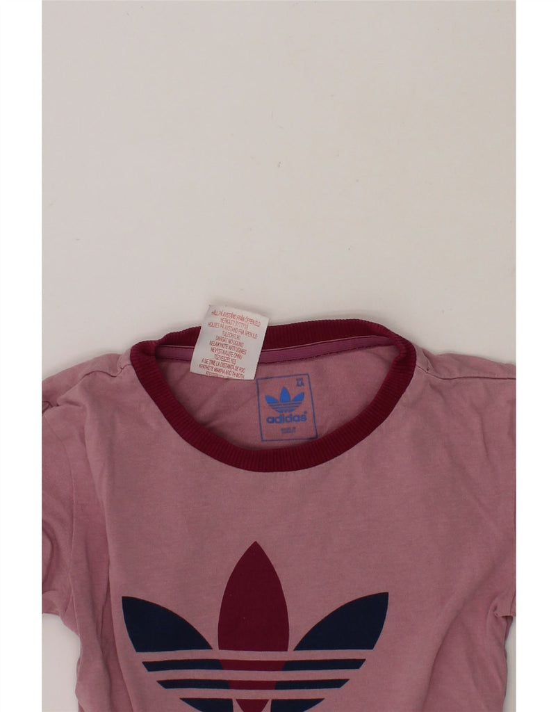 ADIDAS Girls Graphic T-Shirt Top 3-4 Years Pink Cotton Sports Vintage Adidas and Second-Hand Adidas from Messina Hembry 