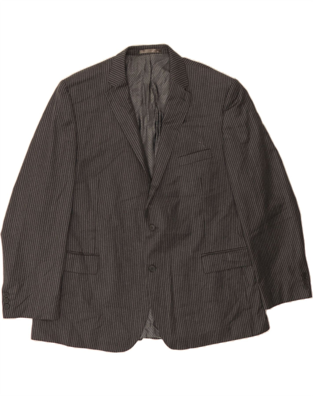 PIERRE CARDIN Mens 2 Button Blazer Jacket UK 42 XL Grey Striped Vintage Pierre Cardin and Second-Hand Pierre Cardin from Messina Hembry 
