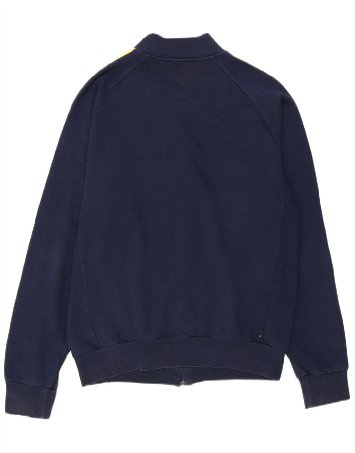 Adidas Mens Graphic Tracksuit Top Jacket Large Navy Blue Cotton