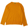 BENETTON Womens Oversized Crew Neck Jumper Sweater UK 10 Small Yellow Wool