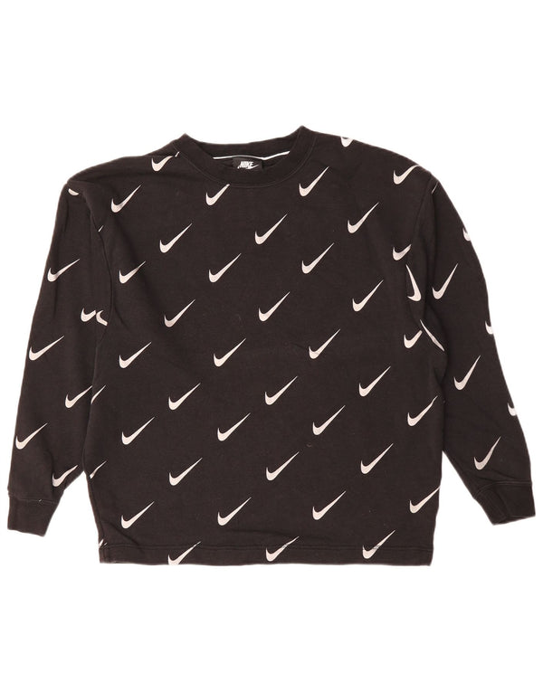 NIKE Mens Graphic Sweatshirt Jumper XS Black Cotton