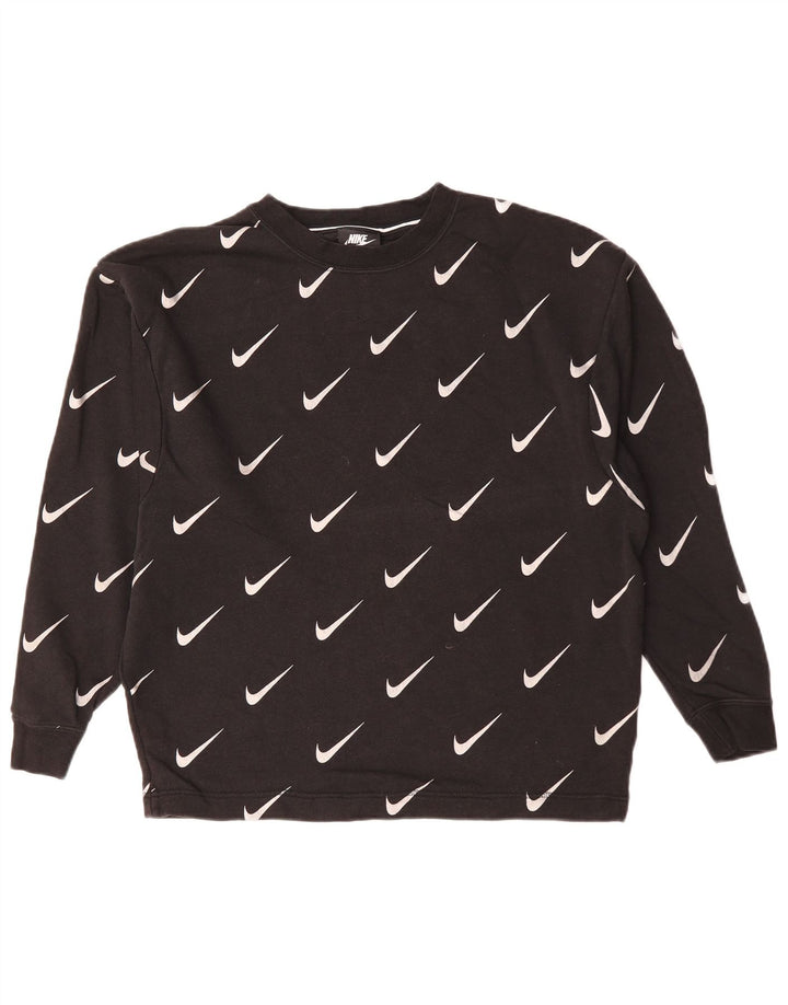 NIKE Mens Graphic Sweatshirt Jumper XS Black Cotton