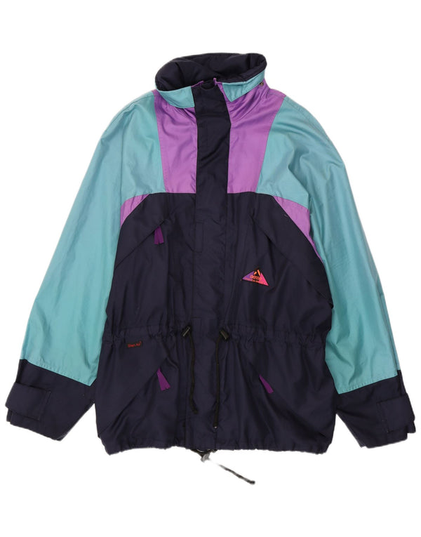 Aesse Mens Rain Jacket UK 40 Large Navy Blue Colourblock Polyamide