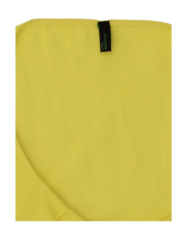 BENETTON Womens Blouse Top UK 14 Medium Yellow Vintage Benetton and Second-Hand Benetton from Messina Hembry 