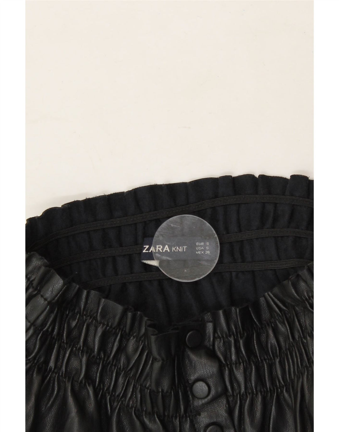 ZARA Womens Leather Skirt Small W24  Black Vintage Zara and Second-Hand Zara from Messina Hembry 