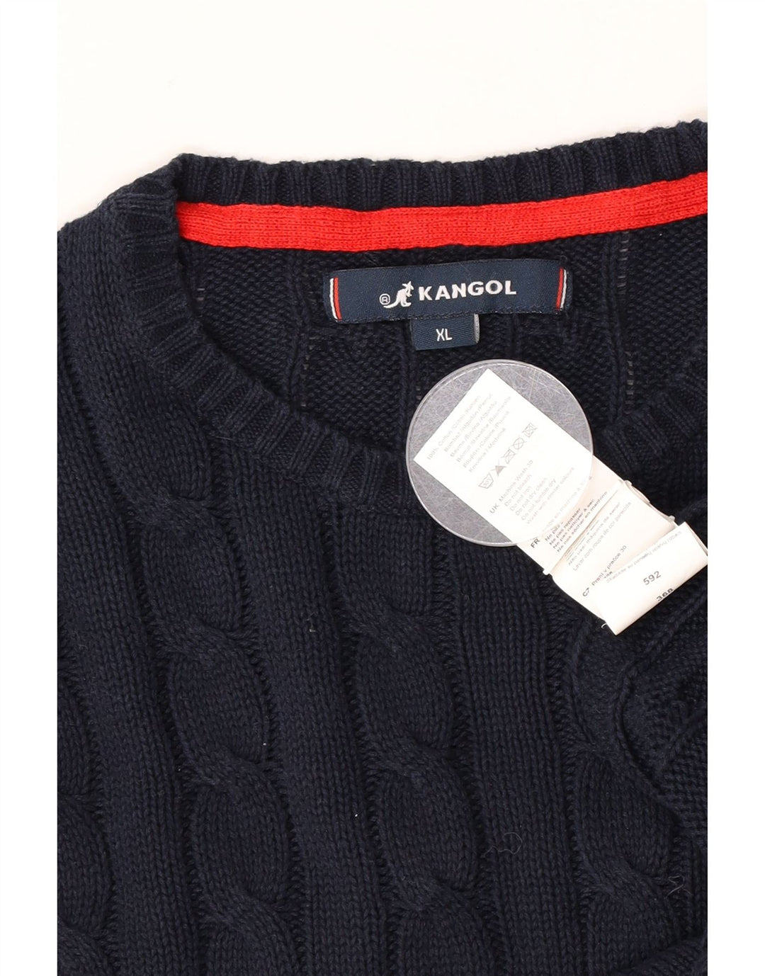 Kangol Mens Crew Neck Jumper Sweater XL Navy Blue Cotton