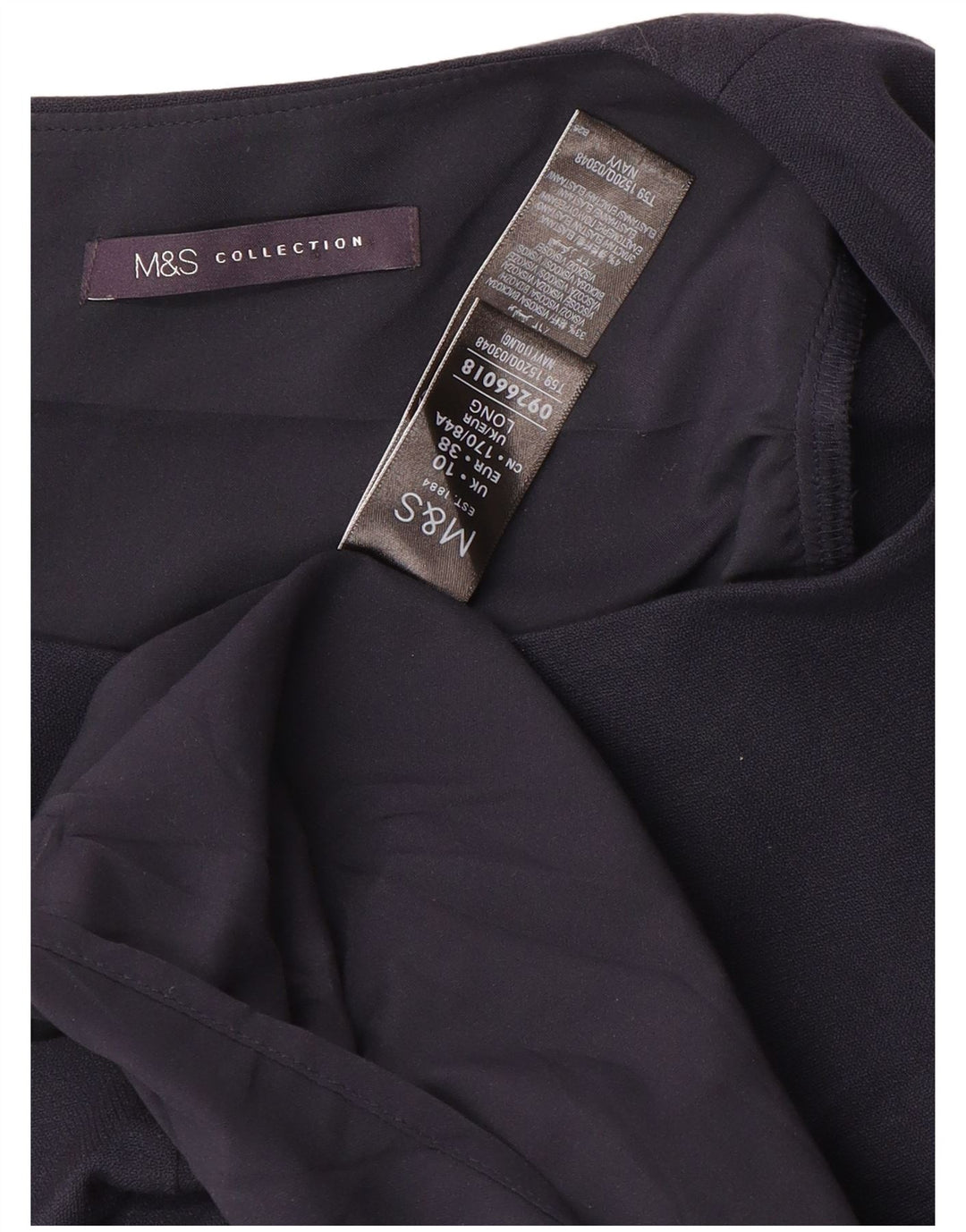 Marks & Spencer Womens Bodycon Dress UK 10 Small Navy Blue Polyester