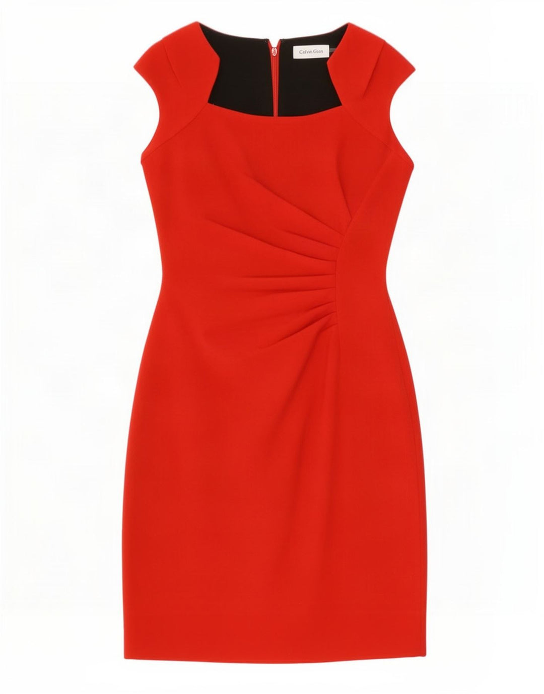 Calvin Klein Jeans Womens Sheath Dress UK 8 Small Red Polyester
