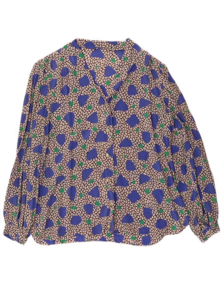 Vintage Womens Long Sleeve Shirt Blouse UK 14 Medium Multicoloured