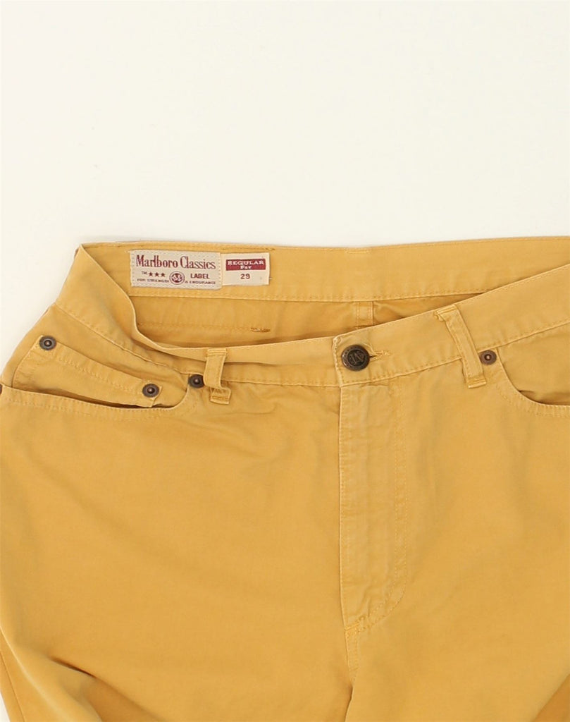 MARLBORO Womens Regular Fit Casual Trousers W29 L27 Yellow Cotton | Vintage Marlboro | Thrift | Second-Hand Marlboro | Used Clothing | Messina Hembry 