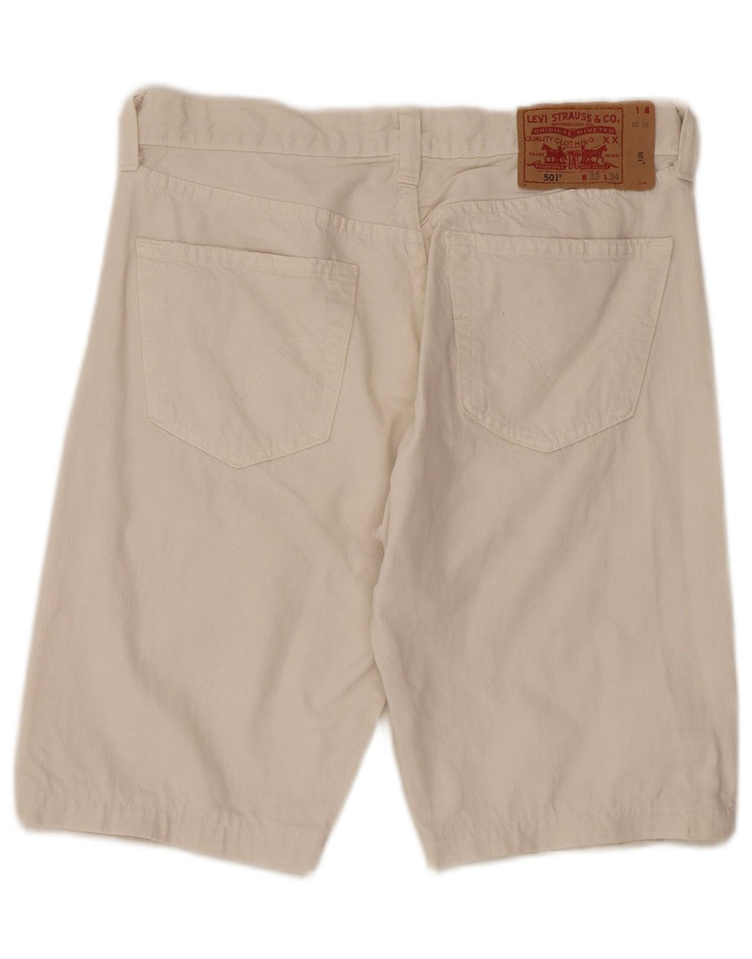 Levi's Mens 501 Denim Shorts W33 Medium White Cotton