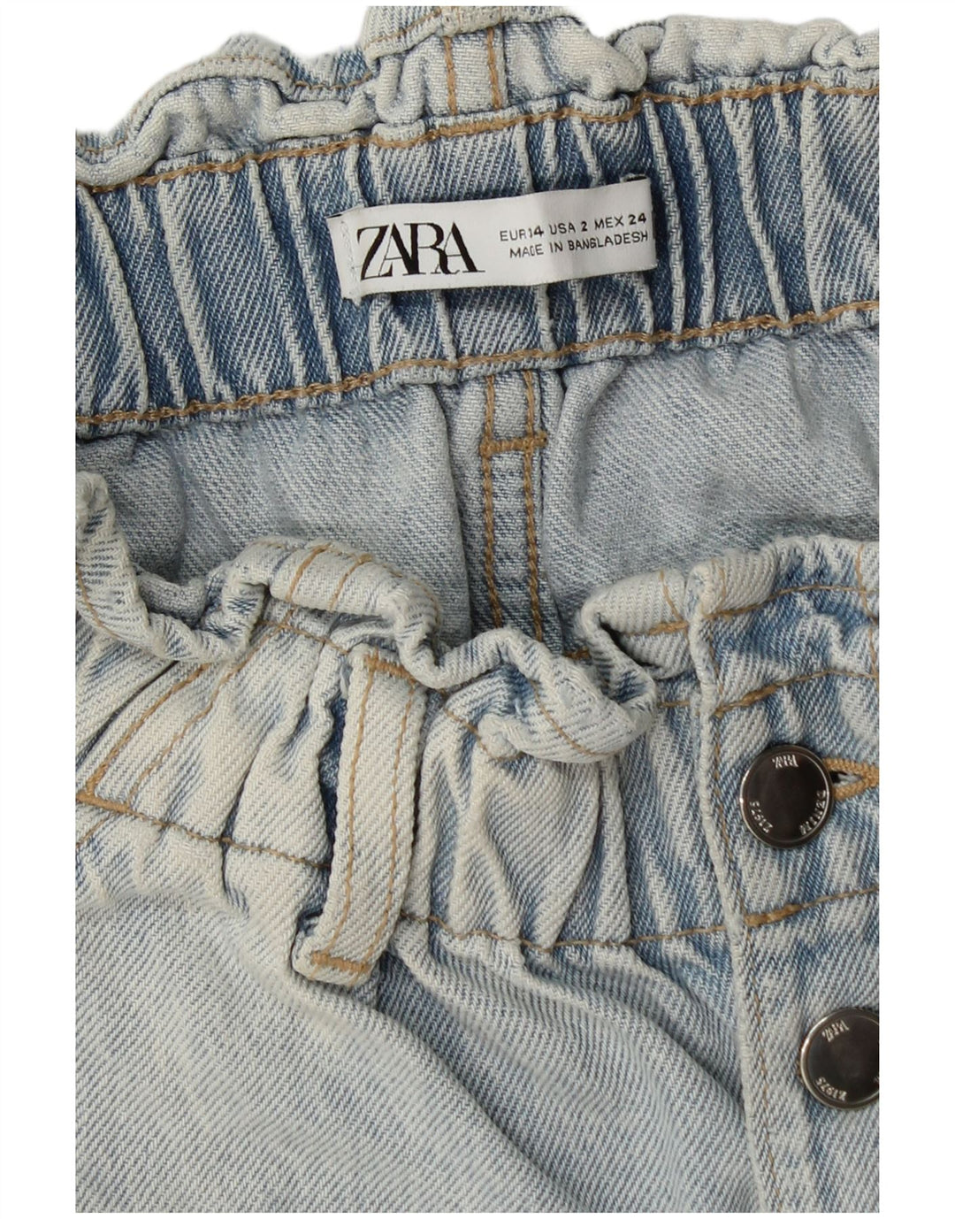 ZARA Womens Denim Shorts EU 34 2XS W24  Blue