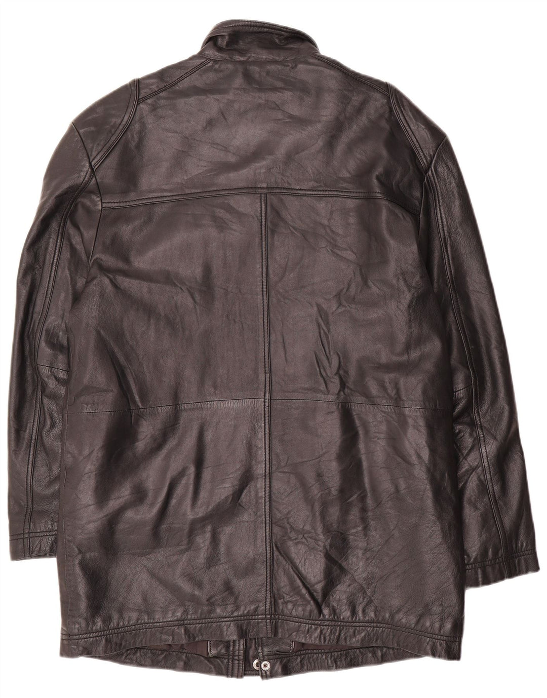 Mens Leather Coat UK 40 Large Black