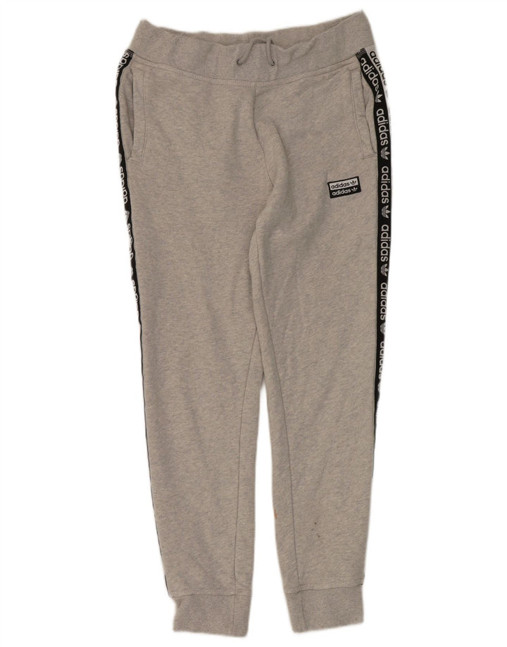 ADIDAS Womens Graphic Tracksuit Trousers Joggers UK 12 Medium Grey