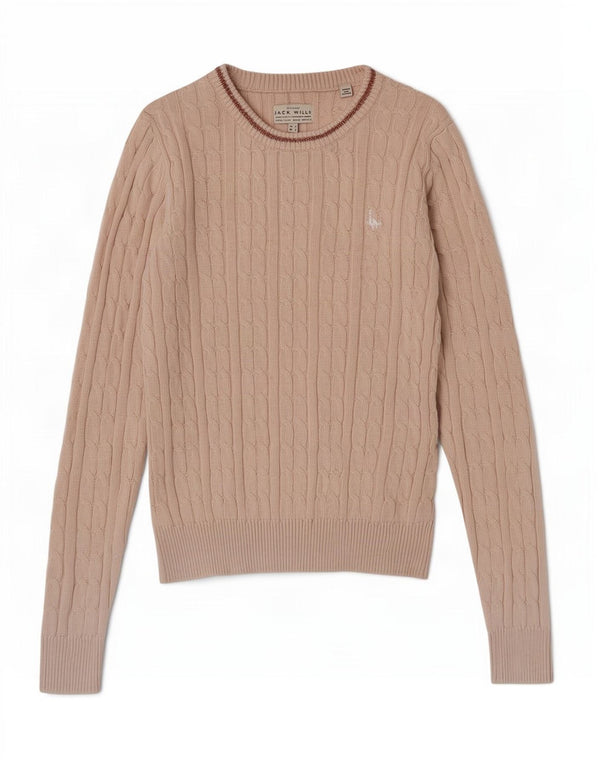 Jack Wills Womens Boat Neck Jumper Sweater UK 8 Small Beige Cotton
