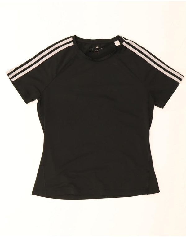 Adidas Womens Climalite T-Shirt Top UK 16/18 Large Black Polyester