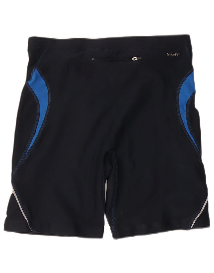 NIKE Mens Dri Fit Sport Shorts XL Navy Blue Colourblock Polyester