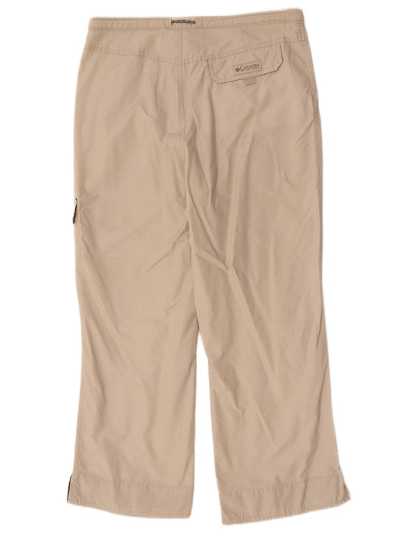 Columbia Womens Wide Leg Cargo Cropped Trousers Small W27 L24 Beige Cotton