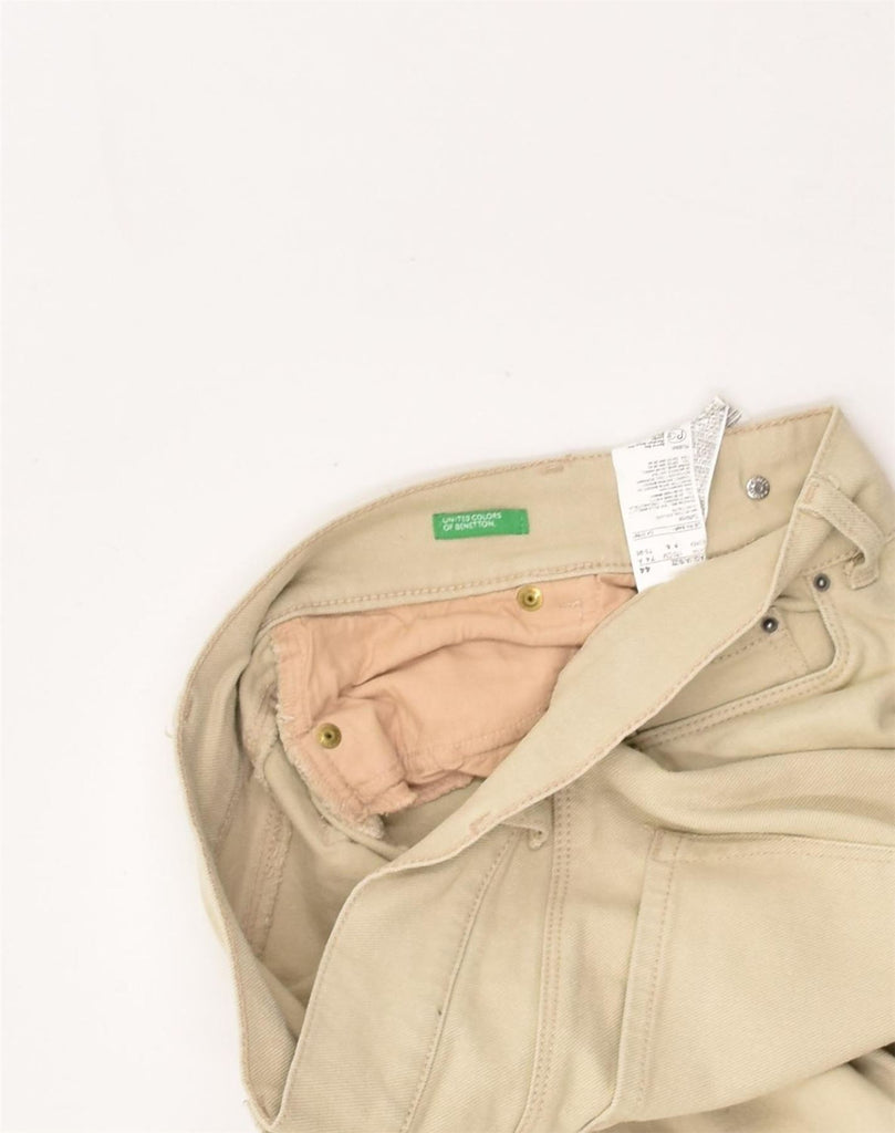 BENETTON Womens Flare Casual Trousers IT 44 Medium W32 L30  Beige Cotton | Vintage Benetton | Thrift | Second-Hand Benetton | Used Clothing | Messina Hembry 