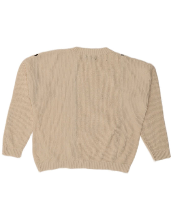 Zara Girls Boat Neck Jumper Sweater 11-12 Years Off White Striped