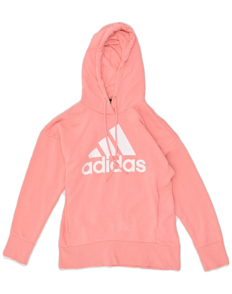 ADIDAS Womens Graphic Hoodie Jumper UK 4 XS Pink Cotton | Vintage Adidas | Thrift | Second-Hand Adidas | Used Clothing | Messina Hembry 