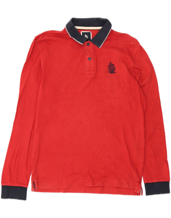 Marina Yachting Mens Long Sleeve Polo Shirt XL Burgundy Colourblock Cotton