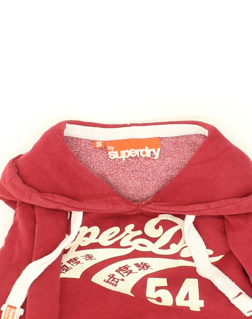 SUPERDRY Mens Graphic Hoodie Jumper Small Red Cotton | Vintage Superdry | Thrift | Second-Hand Superdry | Used Clothing | Messina Hembry 