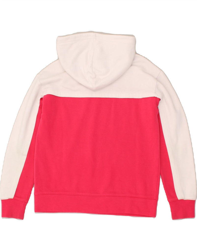 CHAMPION Girls Graphic Hoodie Jumper 9-10 Years Medium  Pink Colourblock | Vintage Champion | Thrift | Second-Hand Champion | Used Clothing | Messina Hembry 