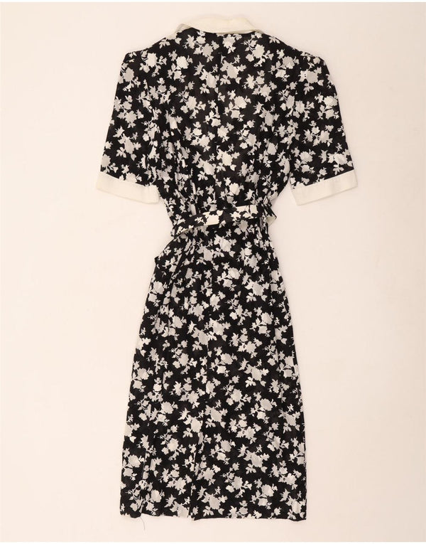Janina Schreck Womens Short Sleeves Shirt Dress EU 38 Medium Black Floral