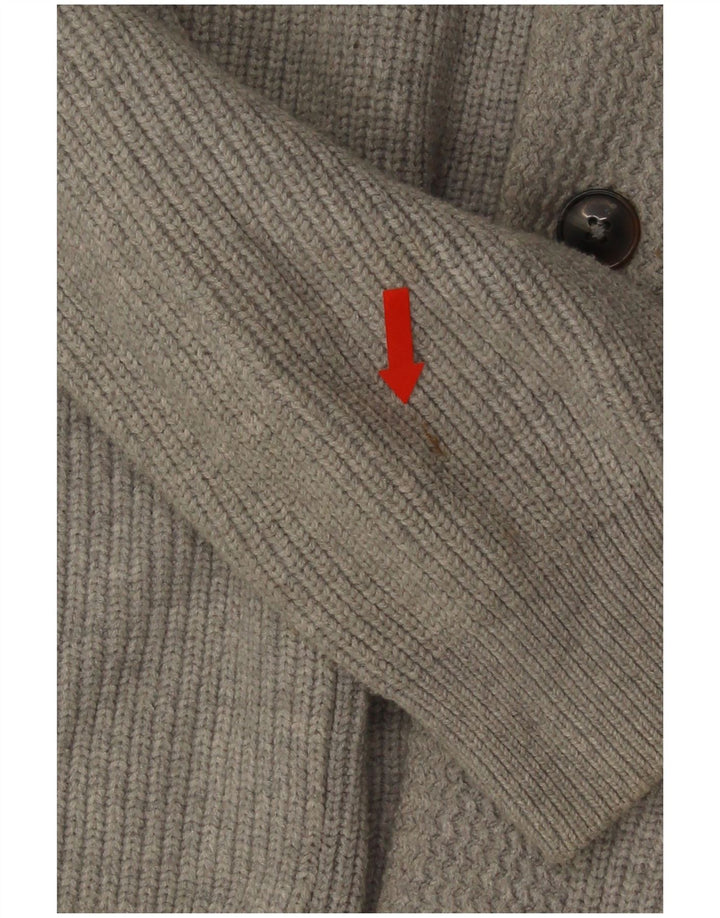Marks & Spencer Mens Cardigan Sweater XL Grey Cotton