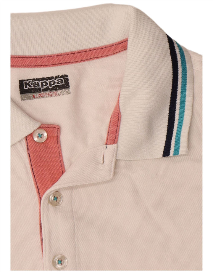 Kappa Mens Polo Shirt Large White Cotton