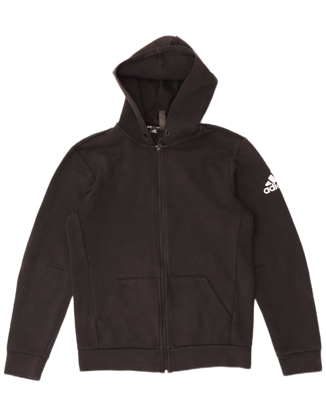 Adidas Mens Zip Hoodie Sweater Small Black Cotton