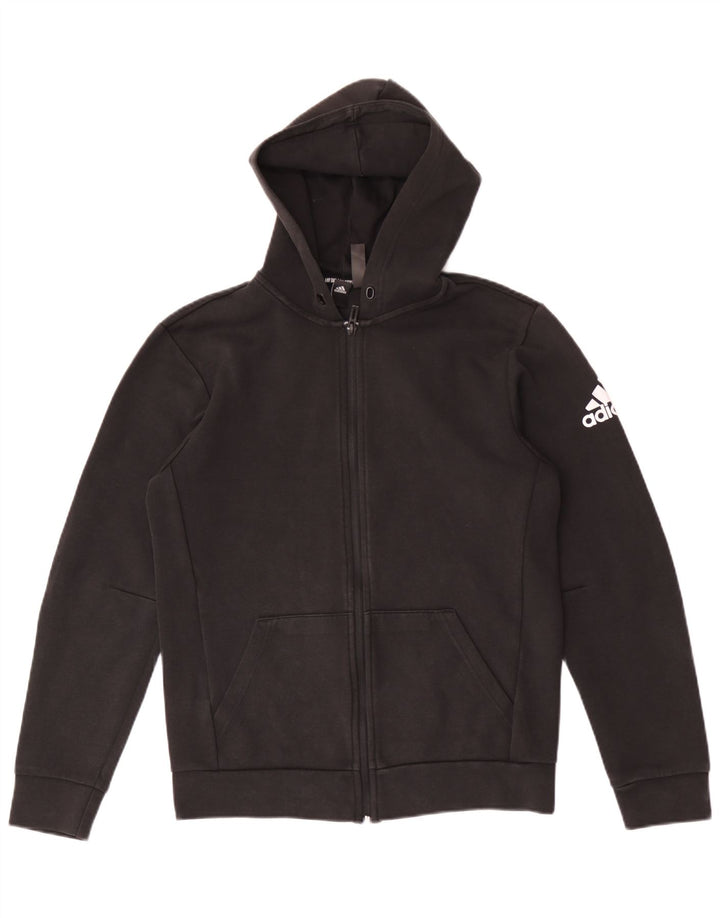 Adidas Mens Zip Hoodie Sweater Small Black Cotton