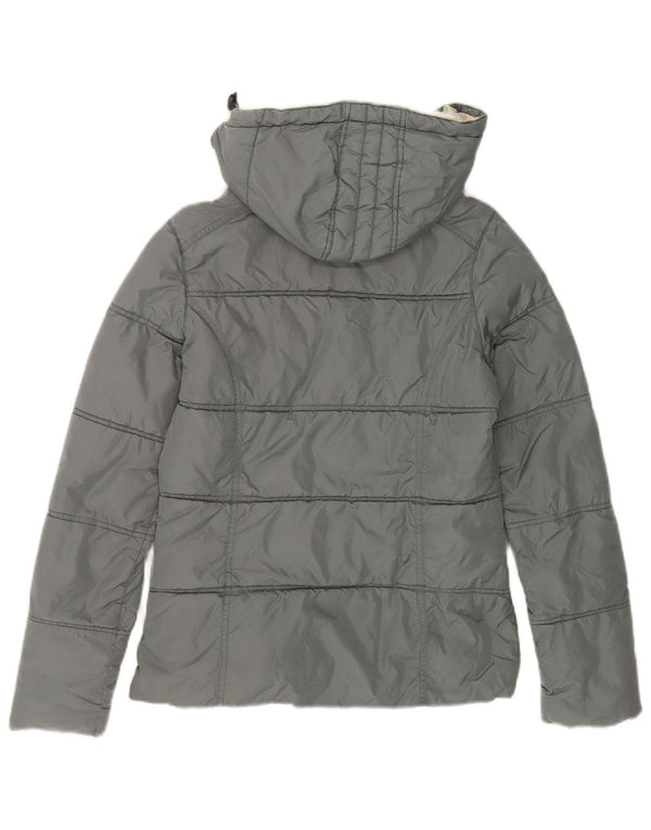 Calvin Klein Jeans Womens Hooded Padded Jacket UK 6 XS Grey